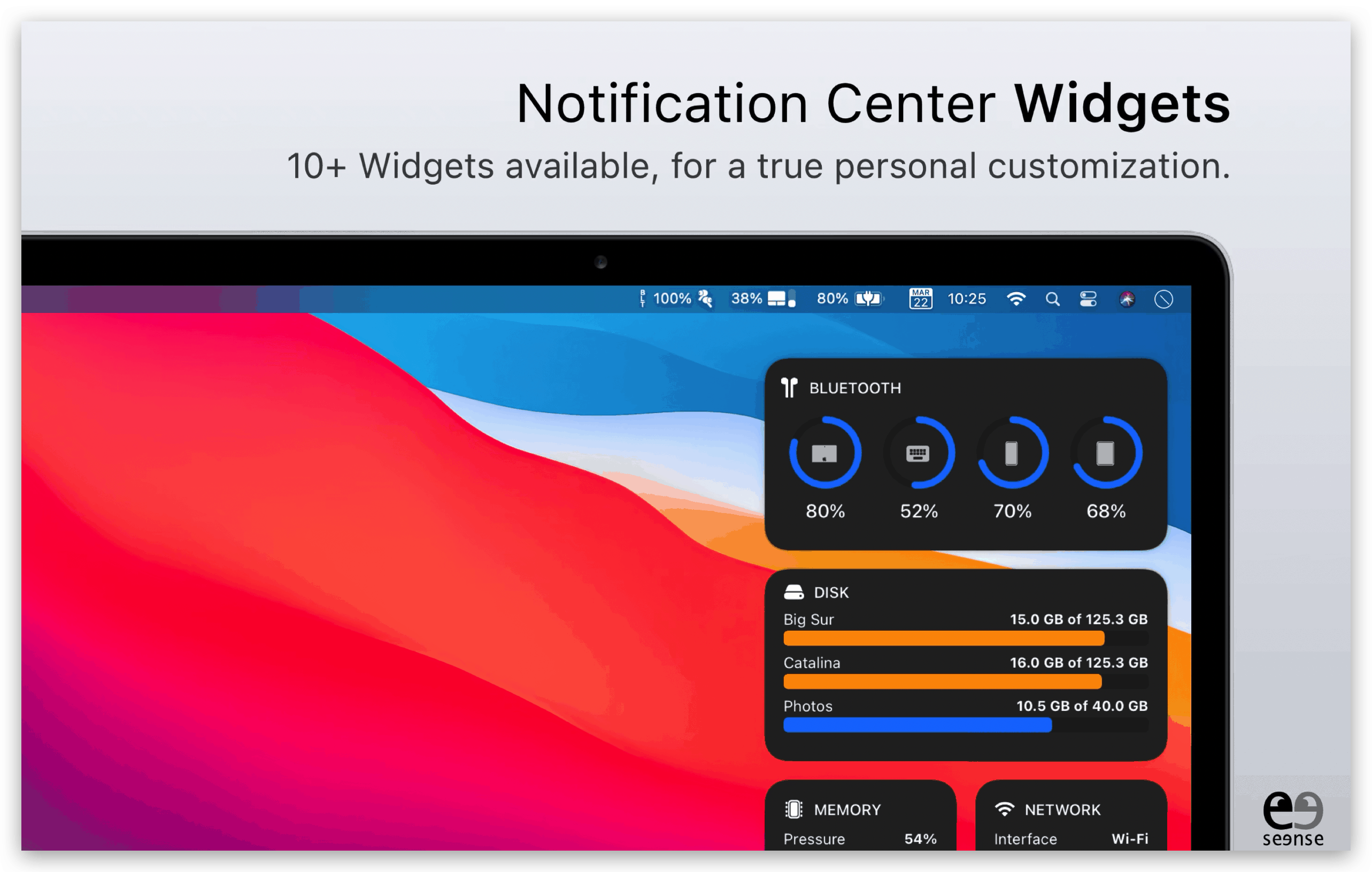 MenuBar Stats for Mac v3.8.5 菜单栏系统监视器插图2