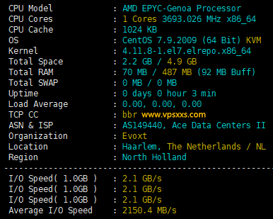 Evoxt荷兰VPS测评：CPU硬盘性能强悍，三网往返直连，看视频6万+速度还不错插图