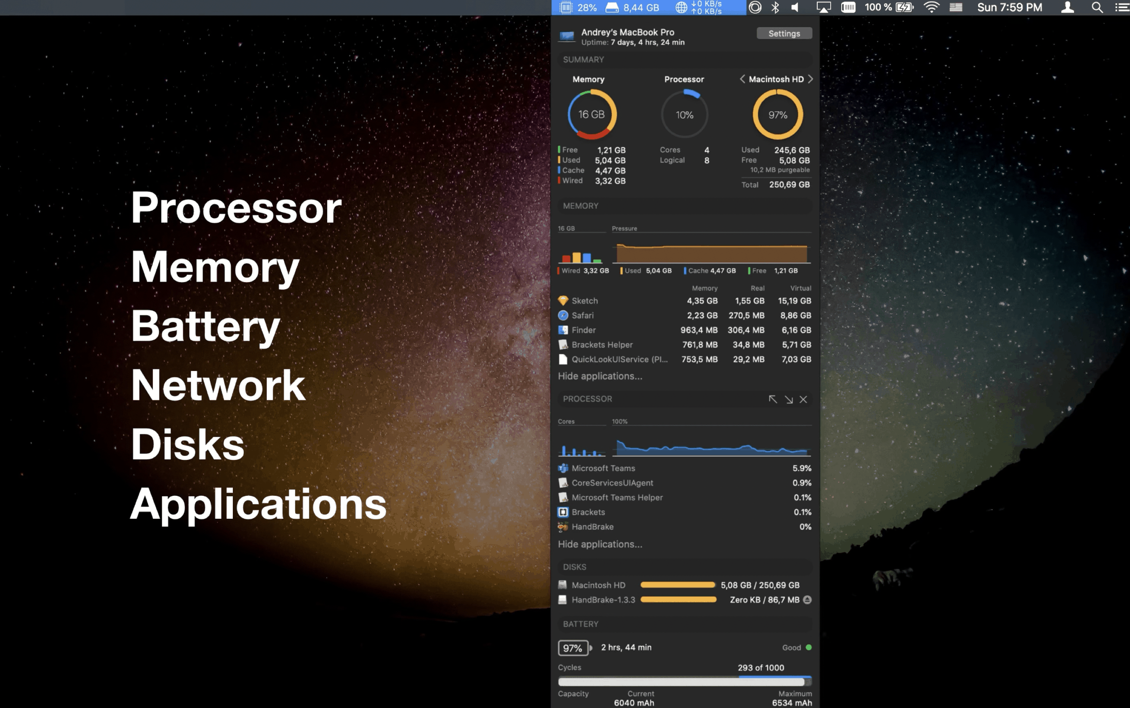 iStatistica for Mac v5.1 资源监视器插图2