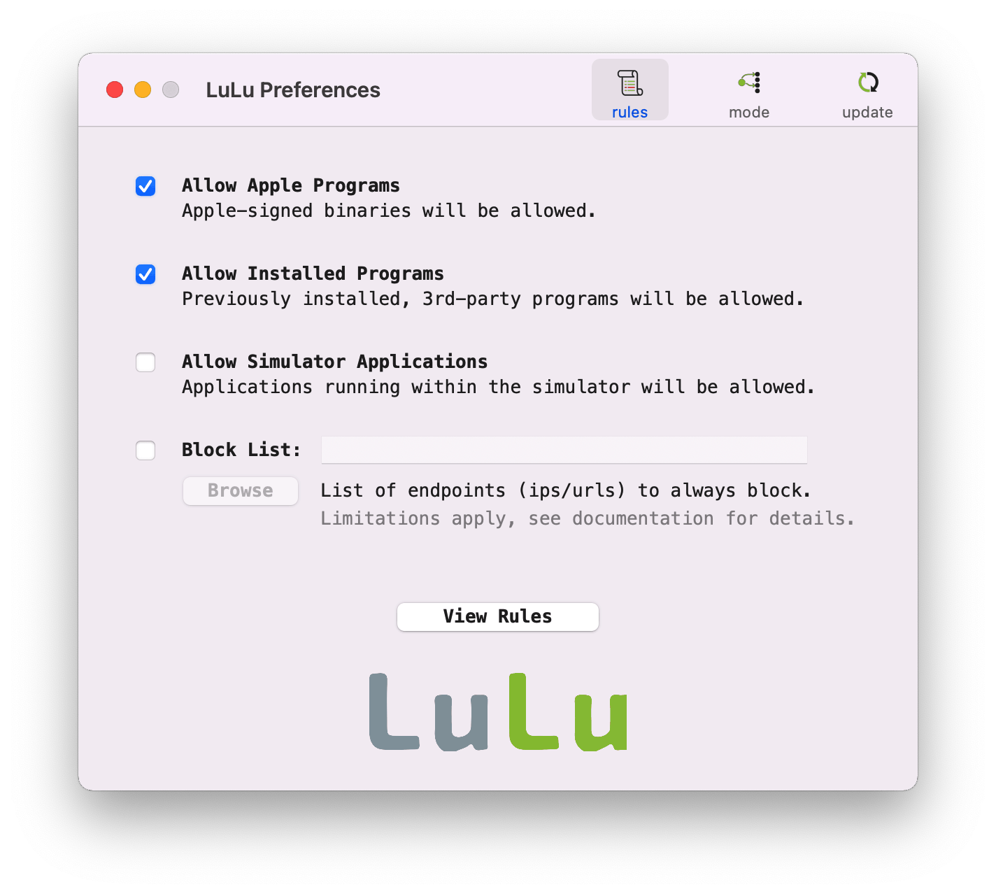 LuLu for Mac v2.4.2 防火墙软件插图1