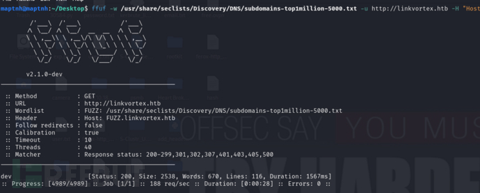 [Meachines] [Easy] LinkVortex Git leakage+Ghost 5.58+Double Link Bypass权限提升插图1