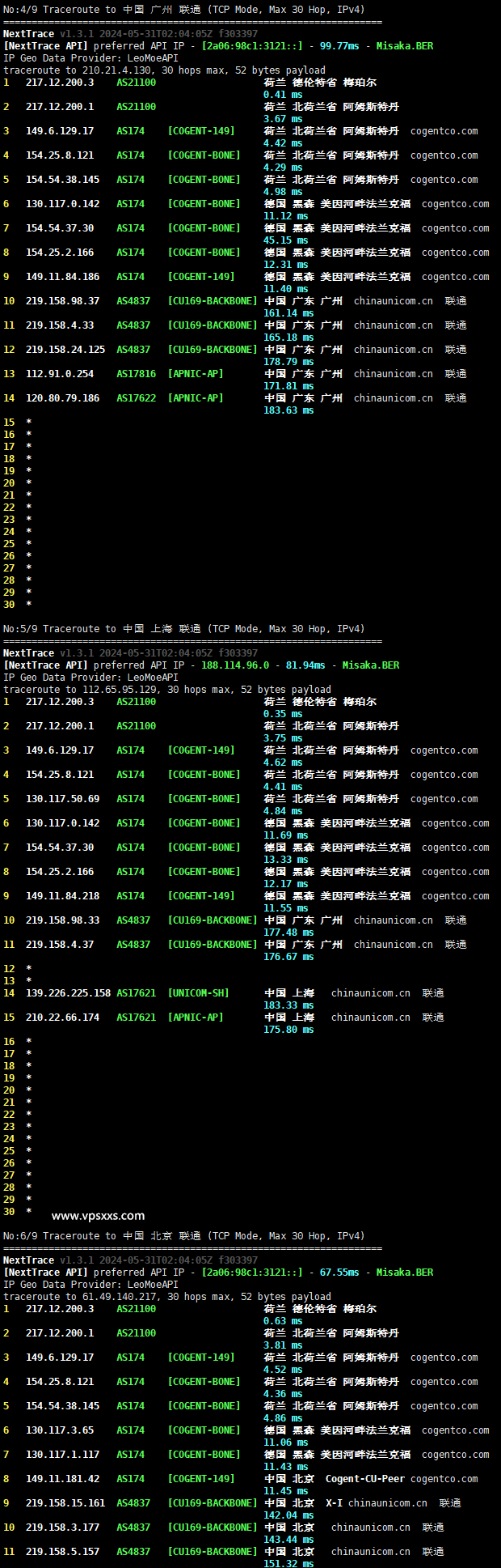 Friendhosting荷兰VPS测评：三网往返直连（移动回程绕美），联通往返AS4837更适合联通用户插图6