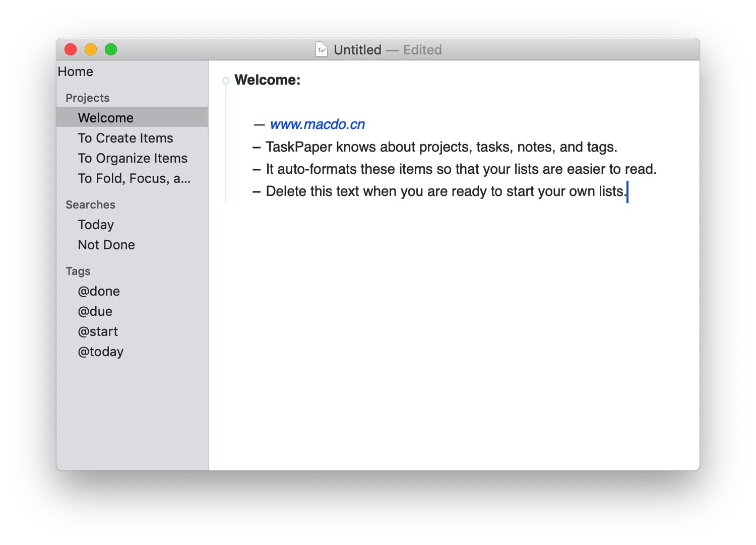 TaskPaper for Mac v3.8.17 纯文本​​待办事项列表插图1