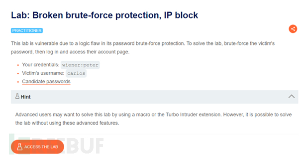 Burpsuite靶场 | 使用成功登录破除IP限制后暴力破解密码插图