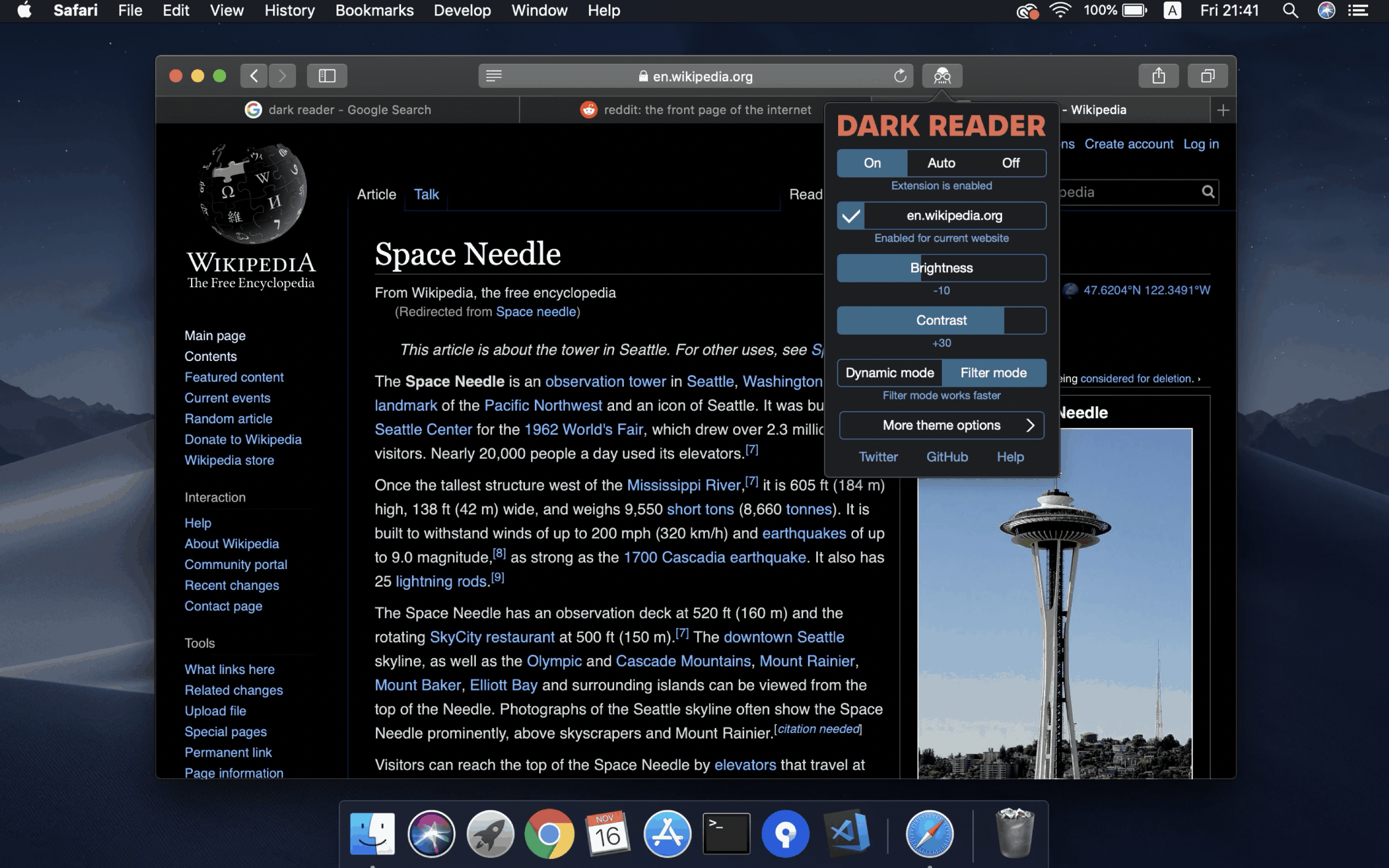 Dark Reader for Safari for Mac v1.4.4 将网页配色转为暗黑色插图2