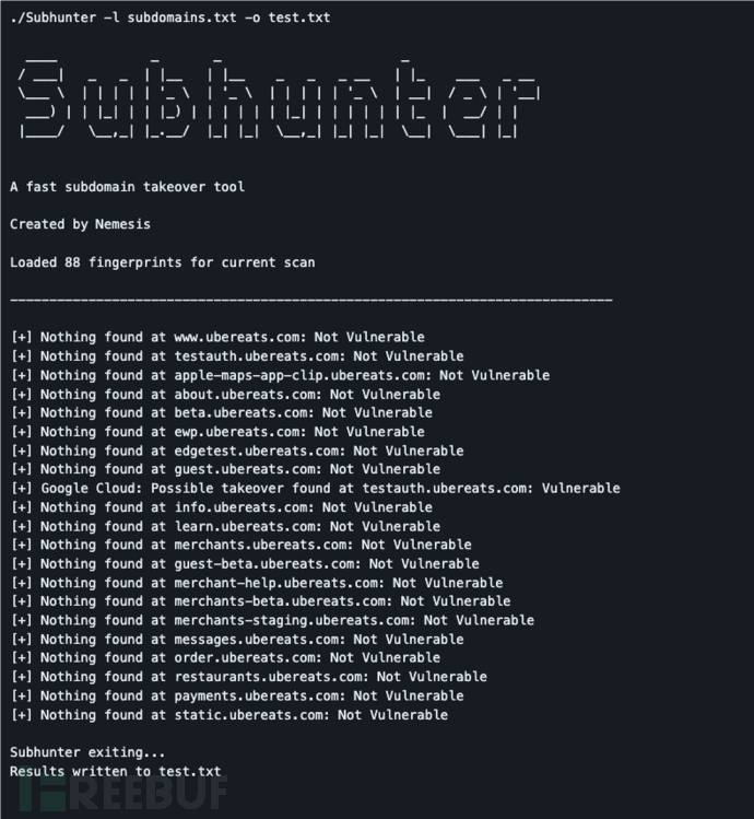 如何使用Subhunter测试你的子域名是否容易被接管插图1