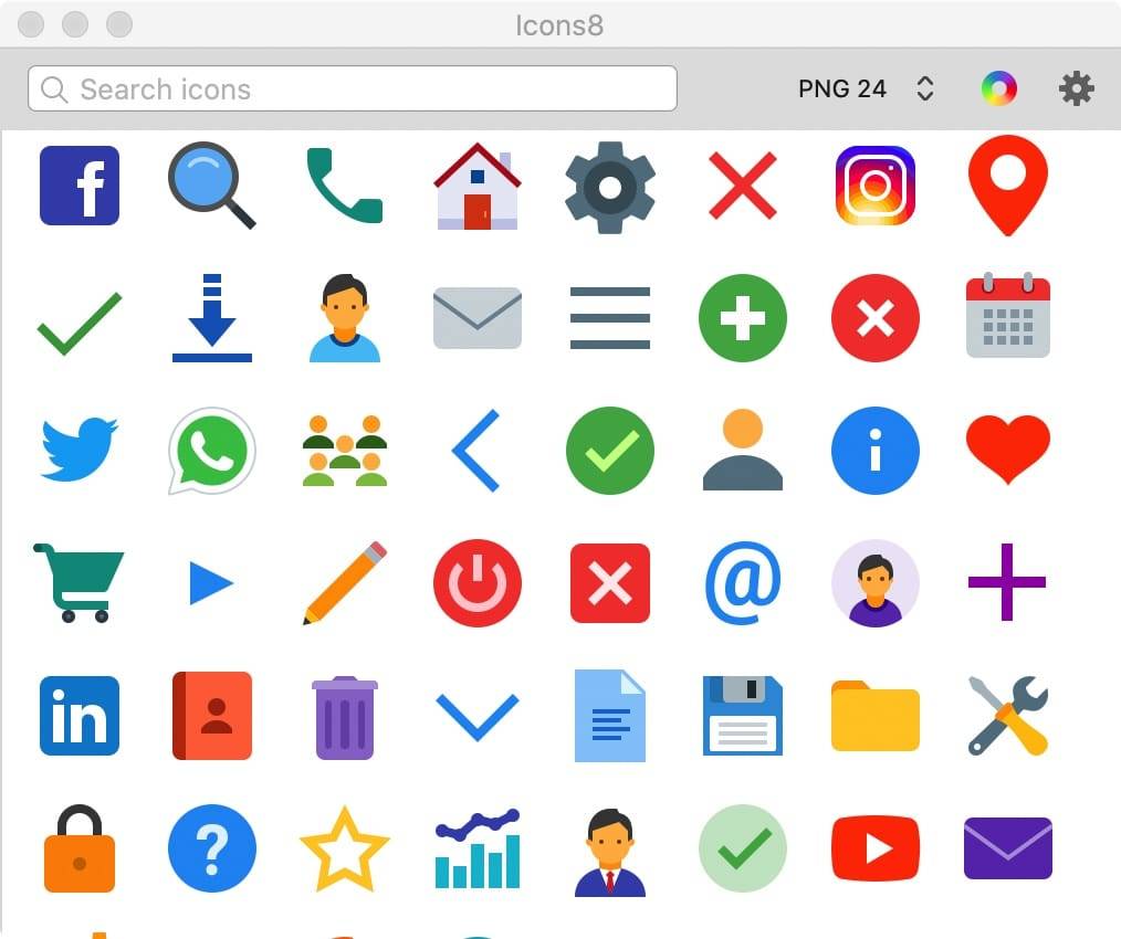 Icons8 for Mac v5.7.4 6000+图标管理工具插图1