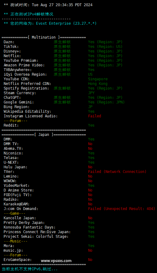 Evoxt日本东京VPS测评：日本原生IP解锁能力强，但是三网绕路延迟高插图11