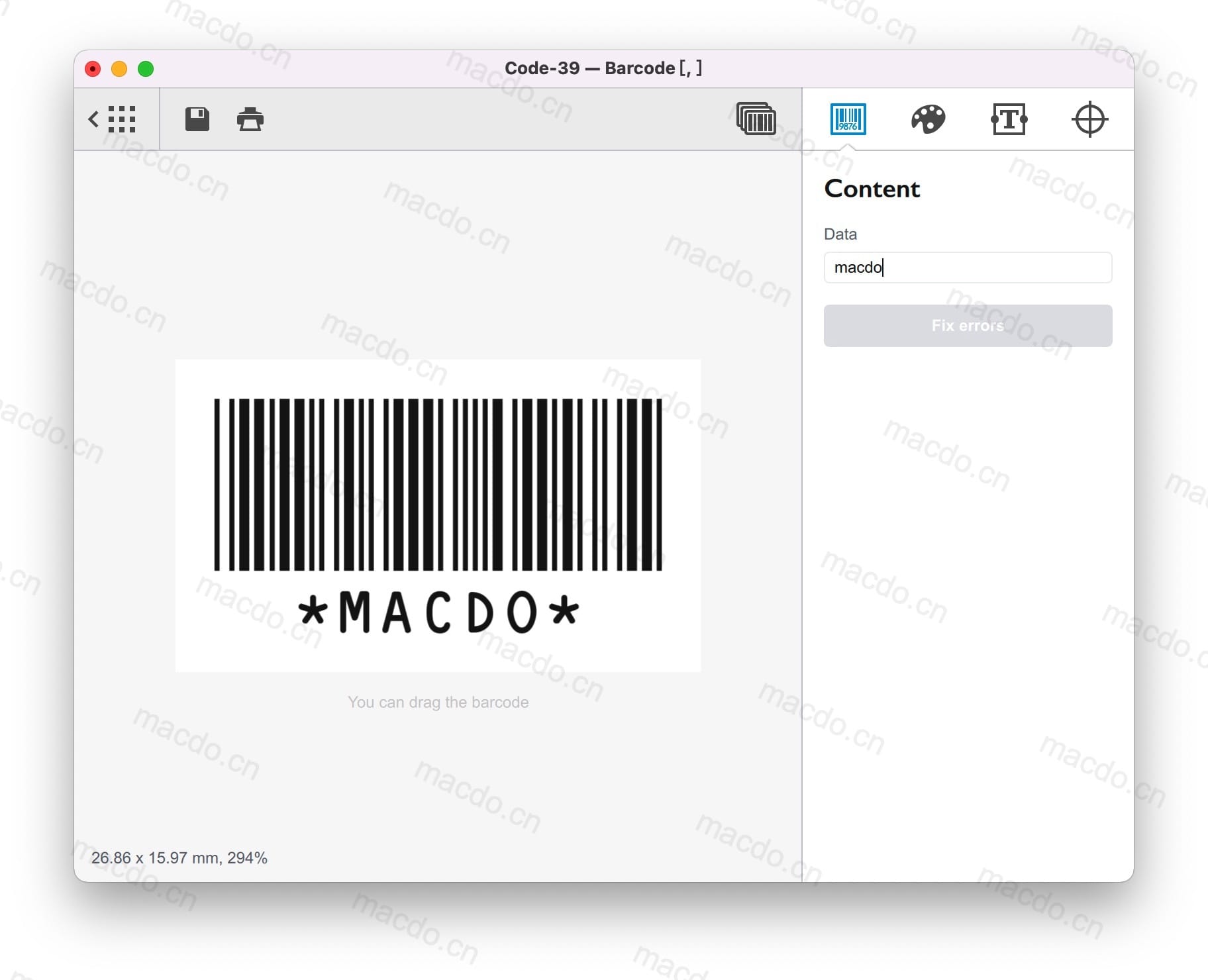 Barcode for Mac v2.5.5 二维码条形码生成器插图2