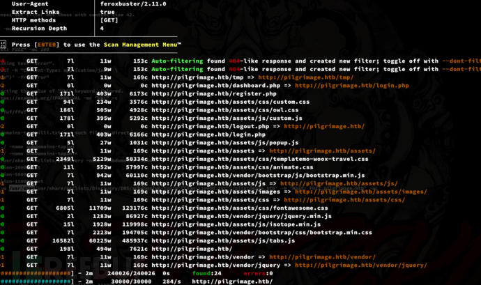 [Meachines] [Easy] Pilgrimage .Git泄露+ImageMagick-LFI+binwalk-v2.3.2权限提升插图