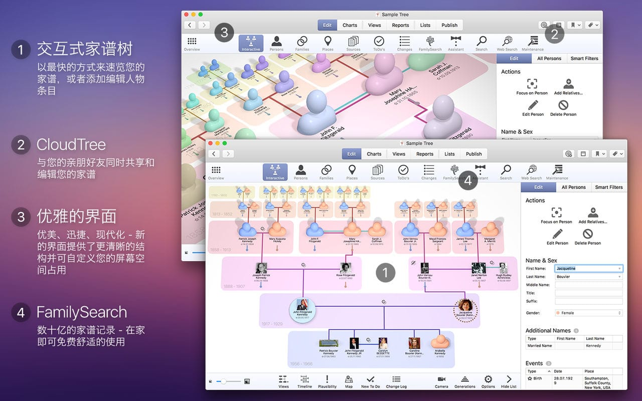 MacFamilyTree for Mac v10.1.1 强大的家族族谱制作工具插图1