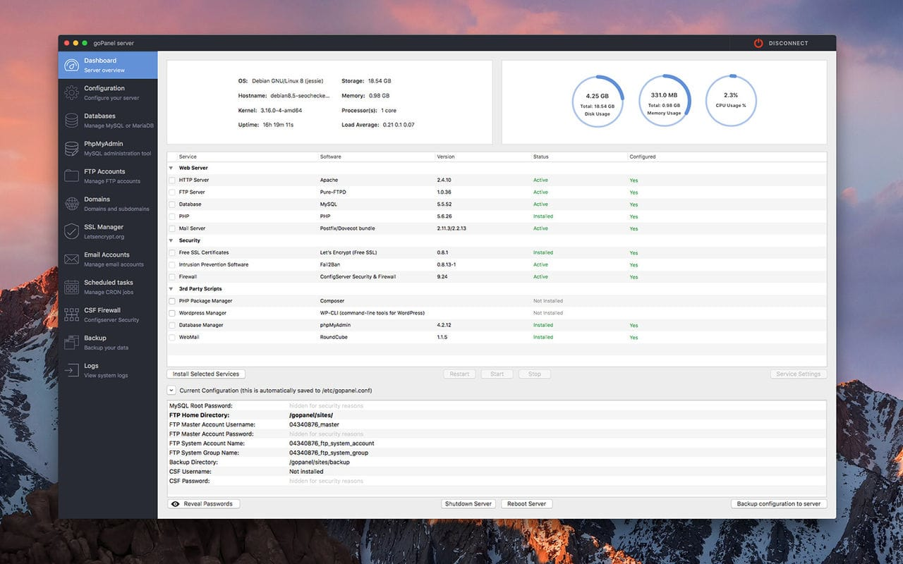 goPanel for Mac v2.9.4 服务器管理工具插图2