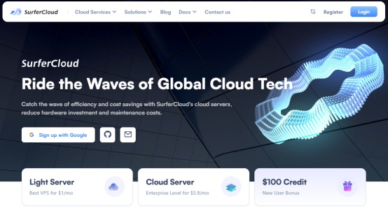 SurferCloud:新用户最高送$100,轻量云VPS全球同价$1/月起,云服务器低至$5.9/月,有Windows系统,可USDT付款插图