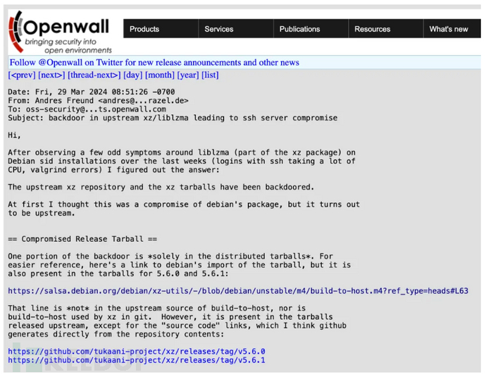 时间线全记录 | Xzliblzma 被植入源码级后门   插图