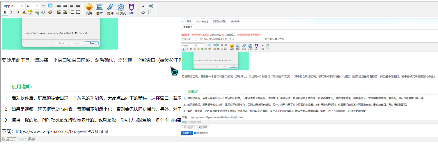 PiP Tool (窗口动态置顶工具) v1.1.2插图2