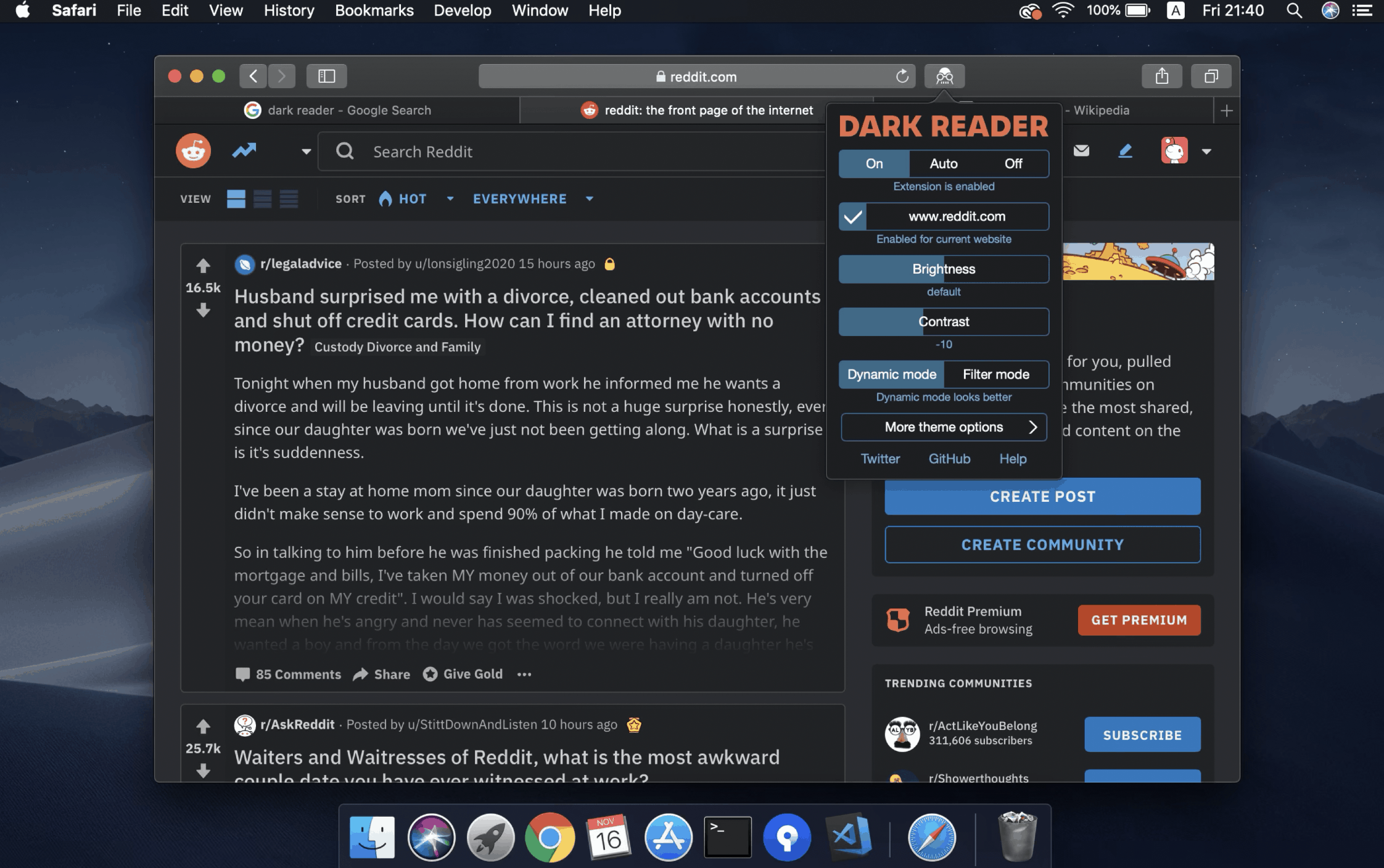 Dark Reader for Safari for Mac v1.4.4 将网页配色转为暗黑色插图1