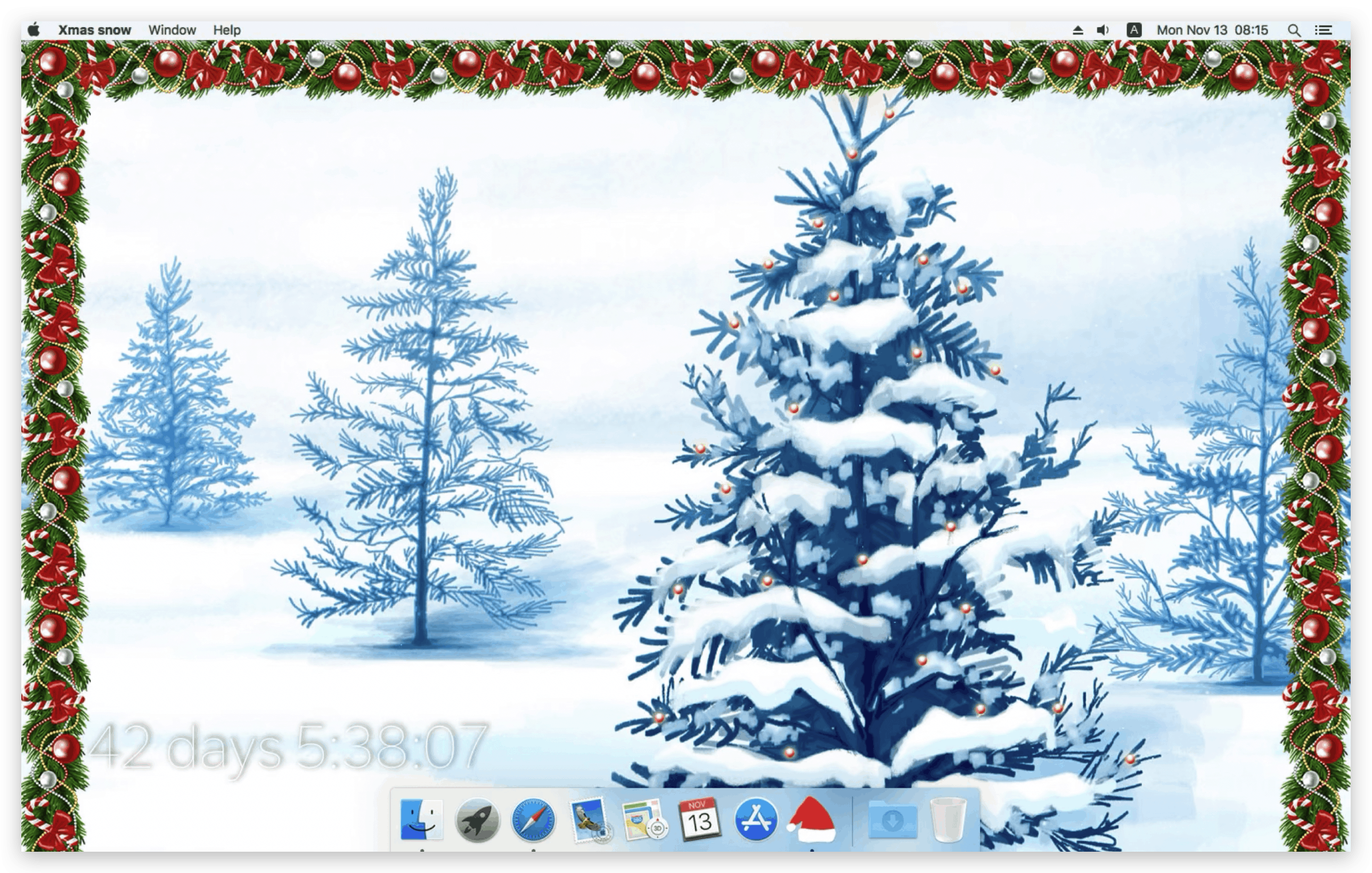 Xmas snow (圣诞雪) 中文破解版 for Mac v1.5.5 在你的Mac桌面上下雪插图4