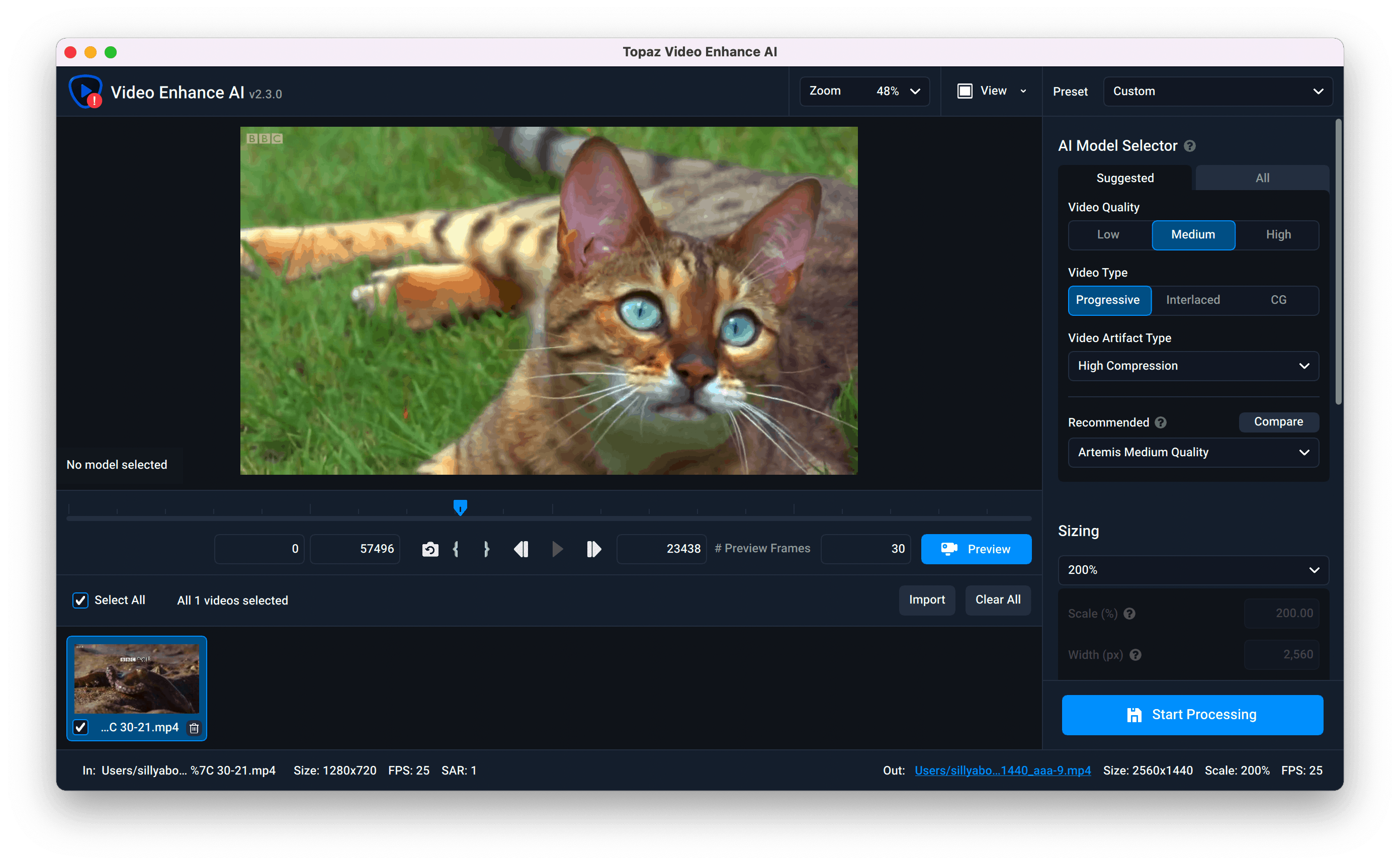 Topaz Video Enhance AI for Mac v2.3.0 AI智能视频画质增强工具插图2