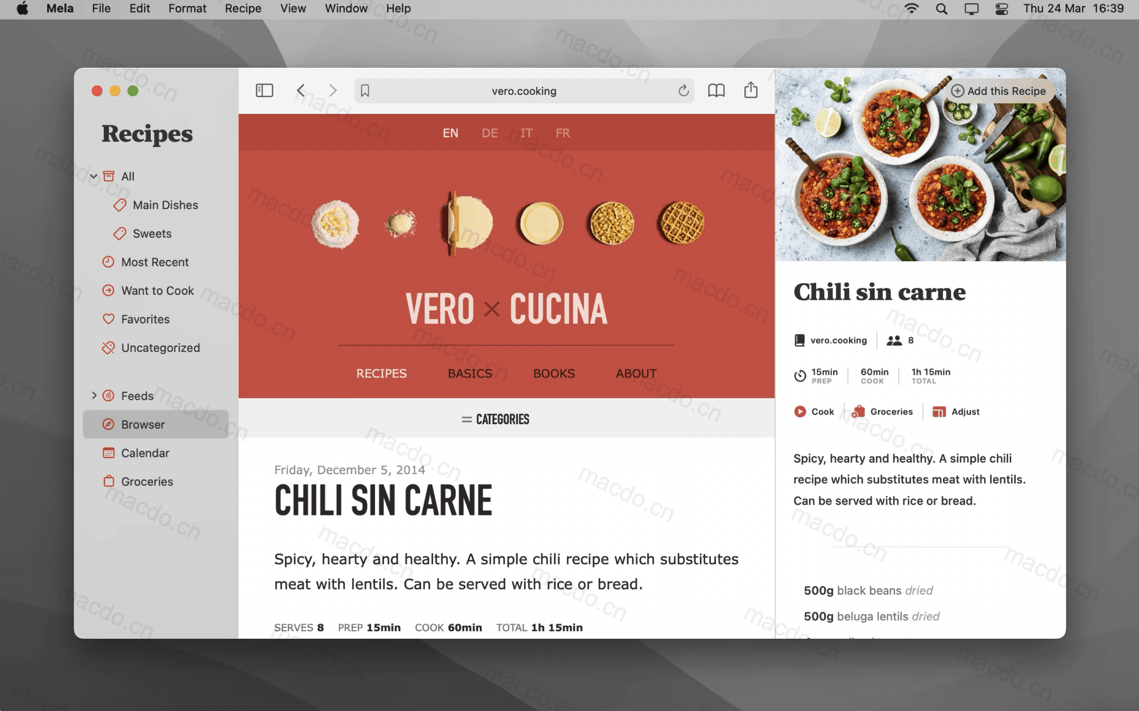 Mela for Mac v1.4.4 食谱管理器插图1